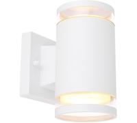 Globo - Applique d'extérieur double en Inox - H. 16,5 cm - Blanc