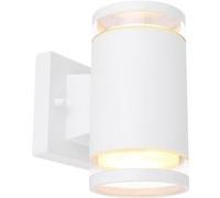 - Applique d'extérieur double en Inox - H. 16,5 cm - Blanc