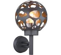 Globo - Applique d'extérieur ronde en Inox - H. 32,7 cm - Noir Noir G