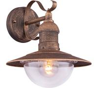 Globo Lampe Murale Extérieure Spot 1 Lumière Acier Inox Doré Patiné, E27