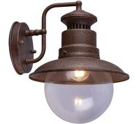 Globo Applique extérieur Sella, dimmable, marron, Métal, Vintage, Applique Exterieur