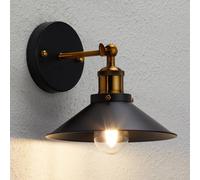 Globo Applique murale Viktor, dimmable, noir, Salon / Salle à manger, Aluminium, Industriel, Applique Murale