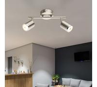 Plafonnier LED luminaire éclairage métal nickel chrome mat salon chambre