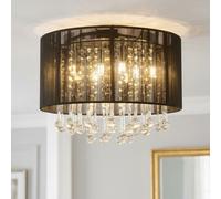 Globo Deckenlampe 8 Bras LED, Cristaux en Verre, Noir, Ø40 cm, IP20