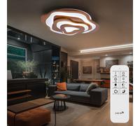 Globo Deckenlampe Lampe Plafond Bois LED CCT Réglable Télécommande 50 x 58 cm