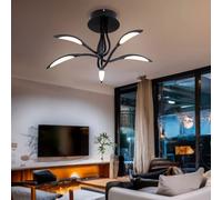 Globo Deckenlampe LED 25W Noir 68 cm, Éclairage Chambre Salon Couloir