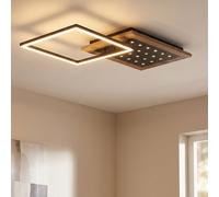 Globo Deckenlampe LED Holzoptik 3 Stufen Opal 1100 lm 24 W 63,5 cm