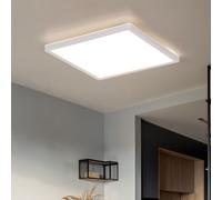 Salle de bain Lampe LED Plafonnier Panneau LED IP44, 3 niveaux par interrupteur mural, rétro-éclairage, blanc, 18W 1600Lm blanc chaud, LxH 29,4x2,5