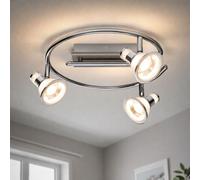 Globo Deckenleuchte Spotrondell Deckenlampe LED Chrom 3-Flammig Verstellbar