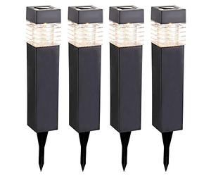 Globo Ensemble de 4 lampes à DEL solaires pour espace extérieur à LED avec piquets de lanterne de jardin 33269-4
