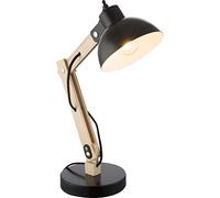 Globo Flexible en bois et métal noir pour ampoule LED E27 max. 40 W, hauteur 45 cm.