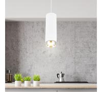 Lampe suspendue design plâtre blanc salon éclairage plafonniers lampe suspension anneau chromé Globo 55010H