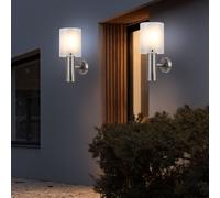 Globo Hauswandleuchte Extérieure Applique LED Opale Acier 2 Pièces IP44 11W