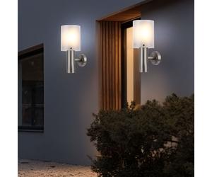 Globo Hauswandleuchte Extérieure Applique LED Opale Acier 2 Pièces IP44 11W