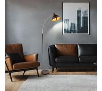 Globo Lampadaire Bogen Métal Couleur Rouille Or Spot Réglable Mobile E27 155 cm