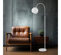 Globo Lampadaire Bogenlampe Blanc 1 ampoule LED H 150 cm Interrupteur