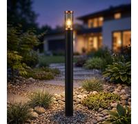 Globo Lampadaire Extérieur E27 Acier Inox Fumé Noir Cuivre 110 cm IP44 1 Lumière