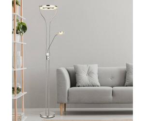 Globo Lampadaire indirect Ebro, dimmable, gris, Salon / Salle à manger, Métal, Moderne, Lampadaire
