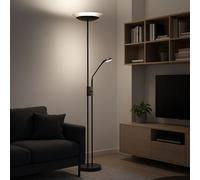 Globo Lampadaire LED Dimmable Bras De Lecture Orientable Salon Chambre Noir Fumé