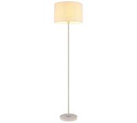 Globo Lampadaire Liseuse Gris Mat Textile Crème Interrupteur Pied H159cm
