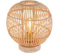 Globo - Lampe à poser design bambou Hildegard - Diam. 30 x H. 35 cm - Beige naturel - Hildegard Beige G