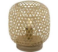 Globo - Lampe à poser design bambou Mirena - Diam. 23 x H. 27 cm - Beige naturel - Mirena Beige G