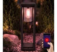Lampadaire d'extérieur à LED, lampe de jardin, intensité réglable, noir, aluminium, H 50 cm