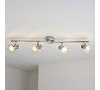 Globo Lampe De Plafond LED 4 Spots Schwenkbar Cristal Argent 70 Cm 5 W