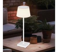 Lampe de table Lampe de table extérieure blanche LED Touchdimmer Batterie dimmable Lampe de jardin USB, blanc chaud/blanc froid, DxH 13x38 cm