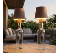 Lampe de table Lampe bouteille Lampe de table intérieur extérieur brun jardin LED Touchdimmer, 3W 130lm blanc chaud, DxH 10,6x13 cm 2er Set