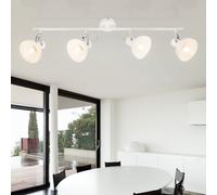 Globo Lampe Decken Chrom Plafonnier Verstellable Blanc Spots Métal Verre