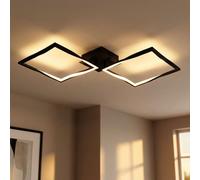 Globo Lampe Decken LED Design Moderne Noire 2 Lichts Eckig Schwenkbar 3000K