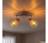 Globo Lampe Decken LED Industrielle Schwenkable 2 Lampes Marron Métal 12,5 cm