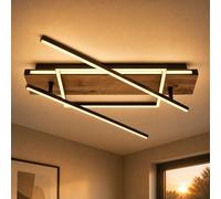 Globo Lampe Deckenleuchte LED Réglable 3 Niveaux Bois Noir 88x120 cm