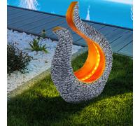 Lampes solaires de décoration de jardin pour décoration de table d'extérieur Table de jardin Lampe solaire de jardin pour balcon, croissant de lune étoile sculpture pierre aspect gris or, LED blanc ch