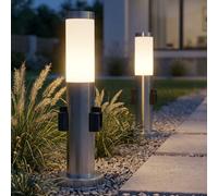 Globo Lampe Extérieure Lanterne Sur Pied pour Jardin Argent 45 cm 2er Set E27 [EEK: Non noté]