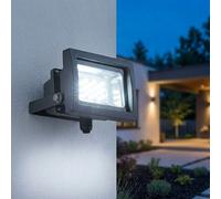 Spot de chantier lumière extérieure orientable avec spot mobile applique murale spot de cour lampe de jardin, métal, 1x LED 10W 750lm blanc froid, DxH 11,5x15cm