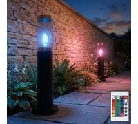 Globo Lampe Extérieure Sur Pieu LED Avec Télécommande Dimmable Noir Fumée 2x