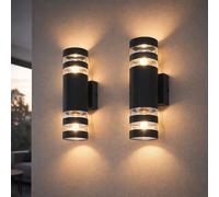 Globo Lampe Murale en Verre Noir Up Down 2er Set E27 230 V