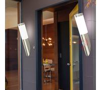 Globo Lampe Murale Extérieure 2x Détecteur Mouvement IP44 Argent Opale E27 [EEK: Nicht bewertet]