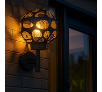 Applique murale boule d'extérieur boule lumineuse 20 cm Applique d'extérieur ronde en acier inoxydable, trou design aluminium anthracite, 1x E27, H 32,7 cm