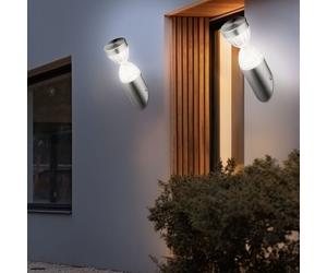 Globo Lampe Murale Extérieure LED Argent Fackelleuchte IP44 H 26,5 cm 2x