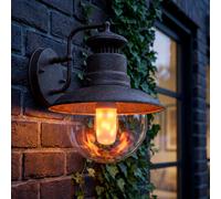 Globo Lampe Murale Extérieure LED Flamme Bronze Acier H 27 cm