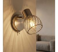 Globo Lampe Murale LED Réglable, Cage Spot, Argent, 12 cm