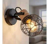 Applique Spot Orientable En Bois Tressé Design Marron Noir B BIG.LIGT