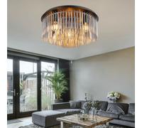 Globo Lampe Plafond Deckenleuchte Salon Chambre Fumée 50 cm Verre Tiges