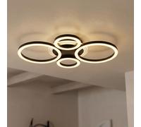 Globo Lampe Plafond Design Ronds CCT LED Noir Opale 53 cm
