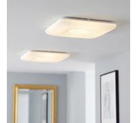 Plafonnier LED ciel étoilé plafonnier lampe de salon lampe de salle à manger, cristaux clairs, métal chromé, 24 W 1600lm 3000K, L x l x H 43 x 43 x 8 cm, lot de 2