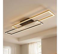 Globo Lampe Plafond LED Deckenleuchte, Abat-jour Rectangulaire, Or, 80 cm