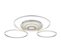 Plafonnier LED, lampe de salon, intensité réglable, métal argenté, L 99,2 cm